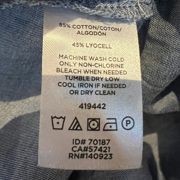 Loft Denim Chambray Popover Tunic long sleeve Top blouse shirt. Size Small - Picture 8 of 8